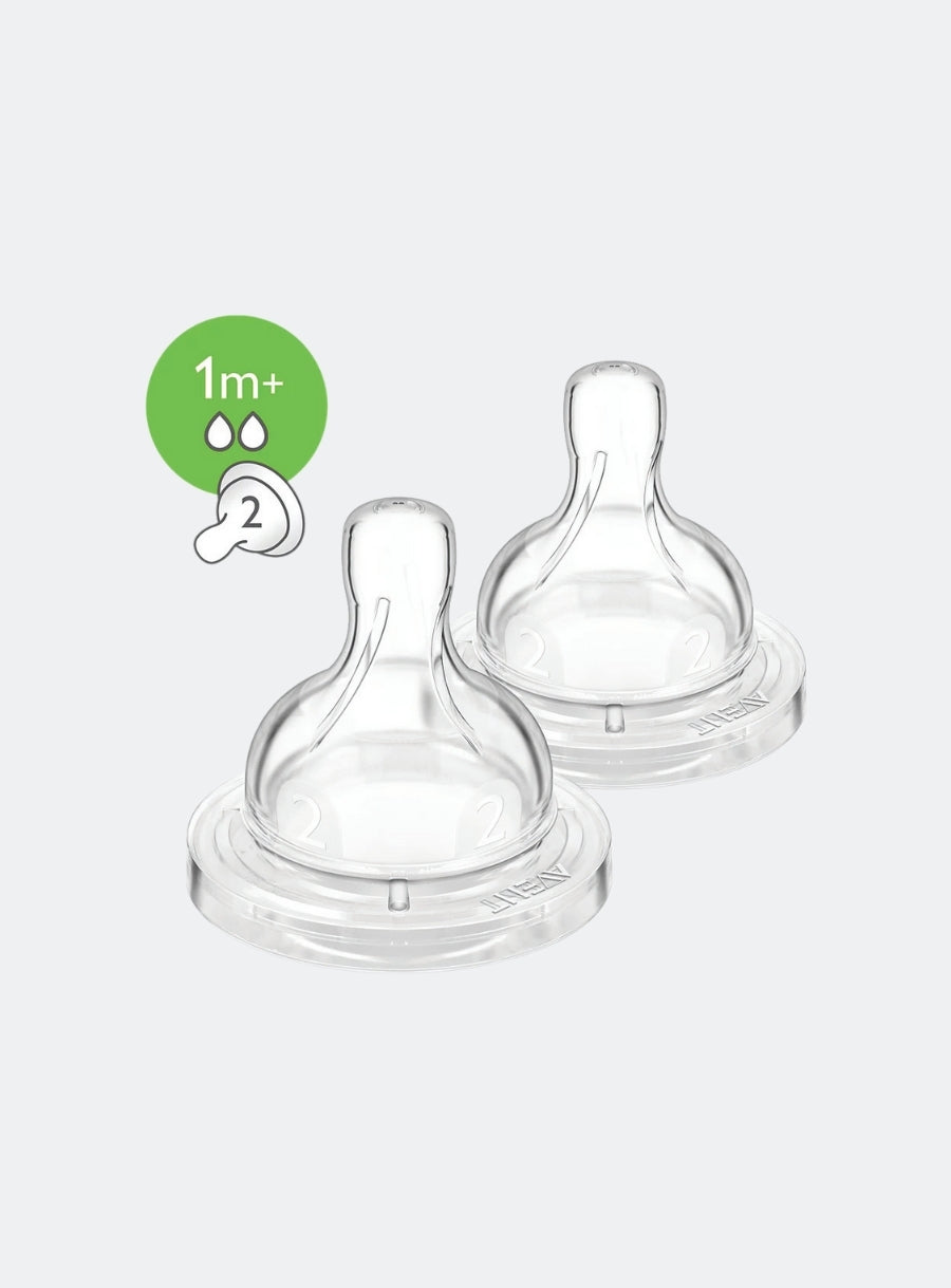 AVENT 2 CLASSIC+ TEATS SLOW 2 HOLES - 1M+