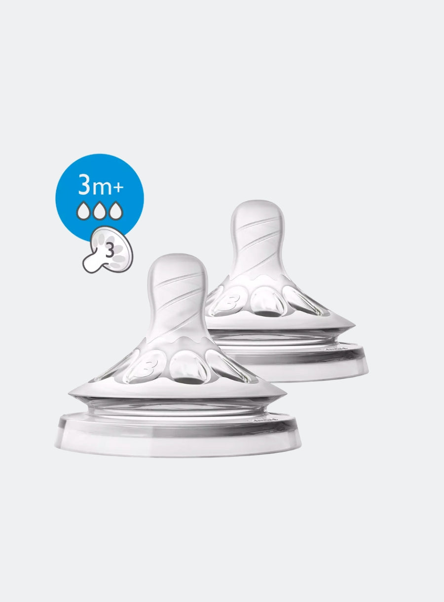 AVENT 2 NATURAL TEATS 2.0 MEDIUM 3 HOLES - 3M+