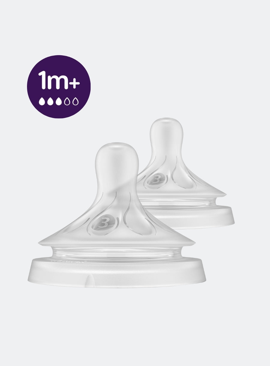 AVENT 2 NATURAL TEATS 3.0 SLOW FLOW - 1M+