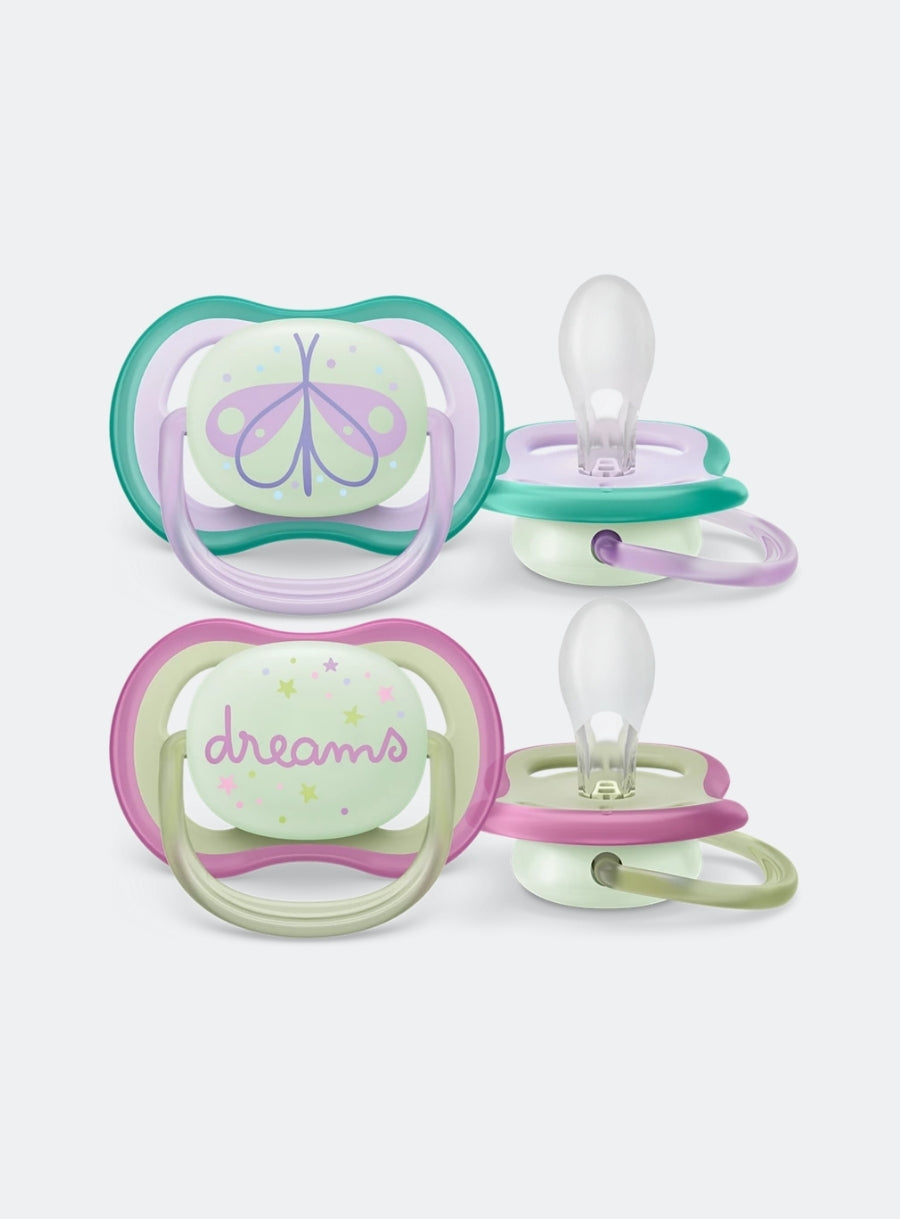AVENT 2 ULTRA AIR NIGHT TIME SOOTHER 0-6 - GIRL