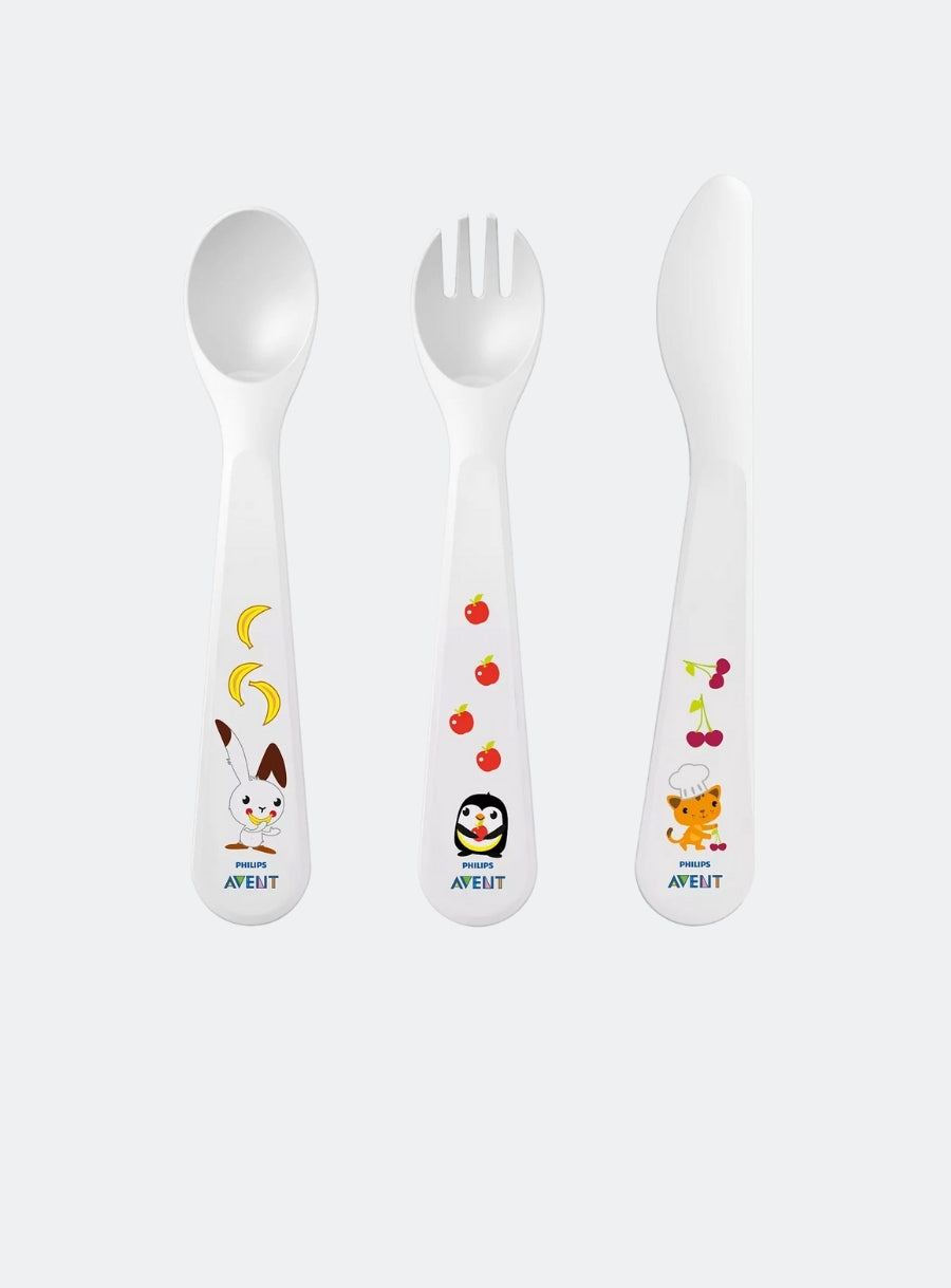 AVENT TODDLER KNIFE, FORK AND SPOON 18M+