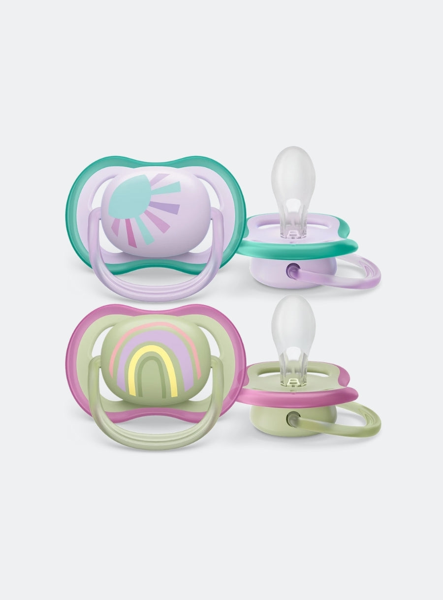 AVENT ULTRA AIR SOOTHERS RAINBOW - 0-6M GIRL