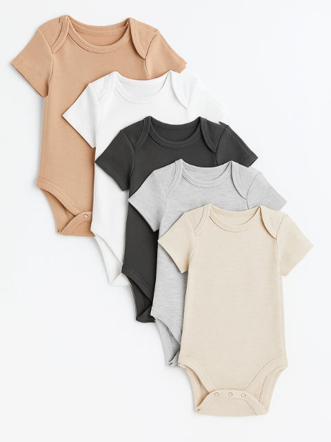 Baby Essential Short Sleeve Bodysuits 5 Pack