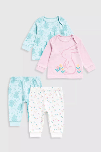 Garden Bunny Baby Pyjamas - 2 Pack