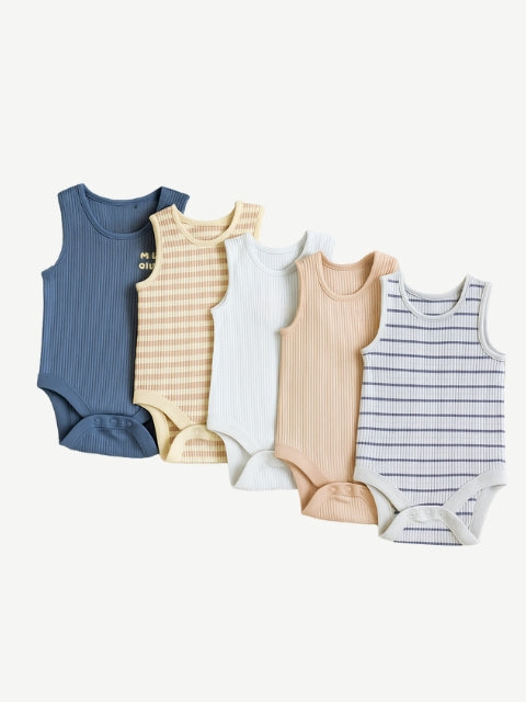 Minerals 100% Cotton Baby Vest Bodysuits 5 Pack