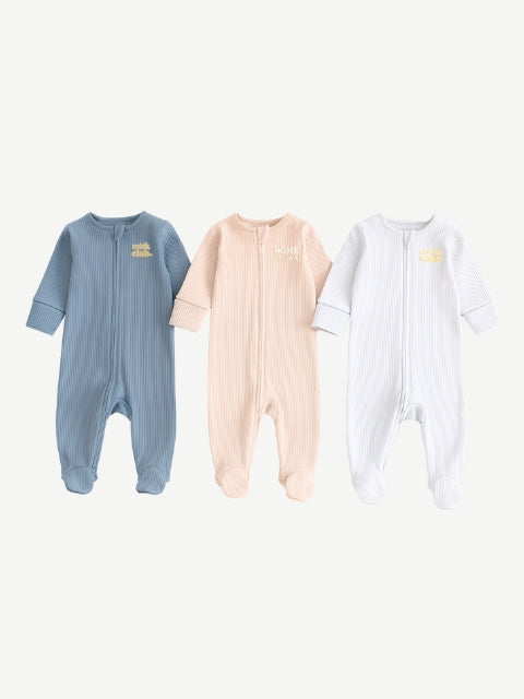 Blue Milk Club Baby Sleepsuits 3 Pack
