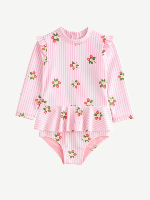 Pink Strawberry Sunsafe Swim Set