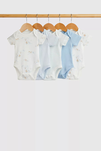 Short-Sleeved Bodysuits - 5 Pack