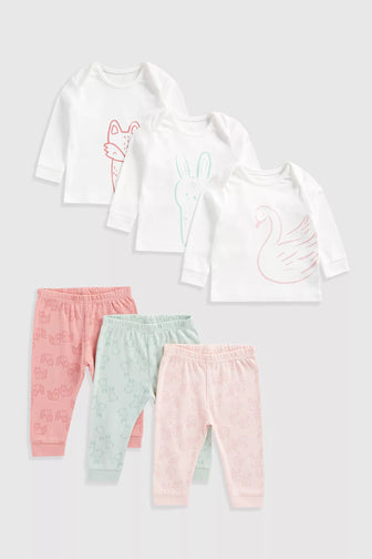 Swan, Fox and Bunny Baby Pyjamas - 3 Pack